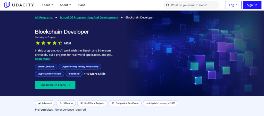  Udacity Blockchain Developer Nanodegree Program