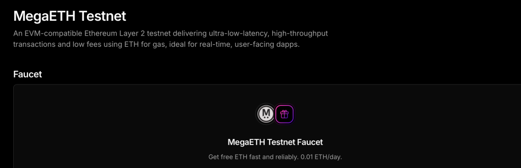 MegaETH Testnet Faucet